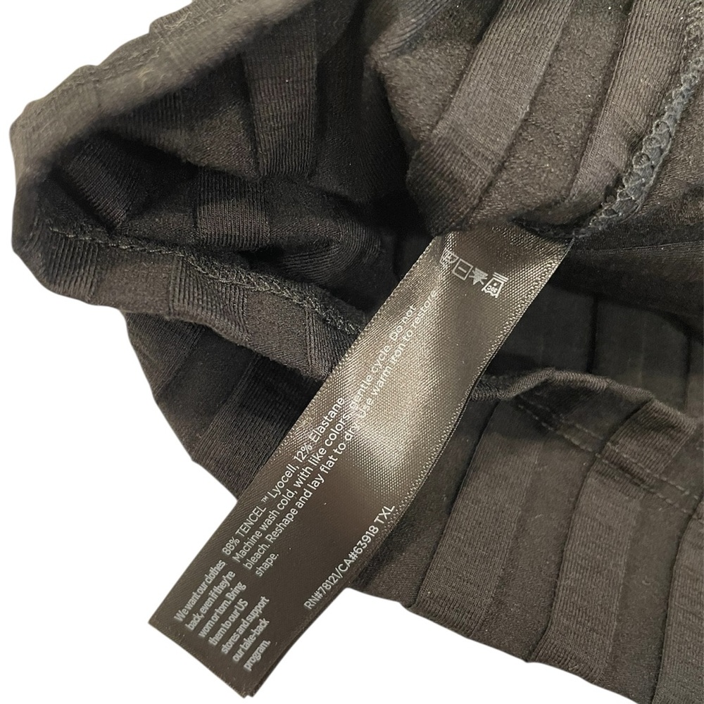 Eileen Fisher Wide Rib Stretch Crew‎ Neck Black Top Size Xxs - Picture 5 of 5